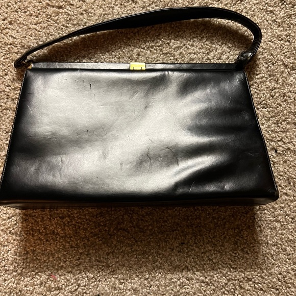 Richcraft Andre Original - 1950's Black Vintage Handbag - Genuine Leather Purse - Picture 4 of 10